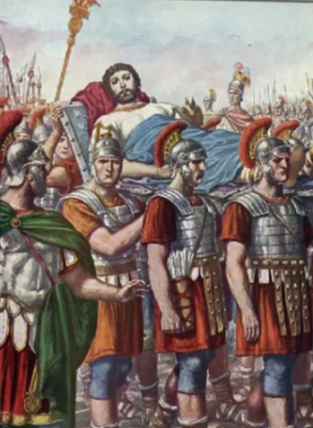 Battle of Ctesiphon, death of Julian the Apostate, 363 CE, May 29 (Tancredi Scarpelli) (1866-1937)